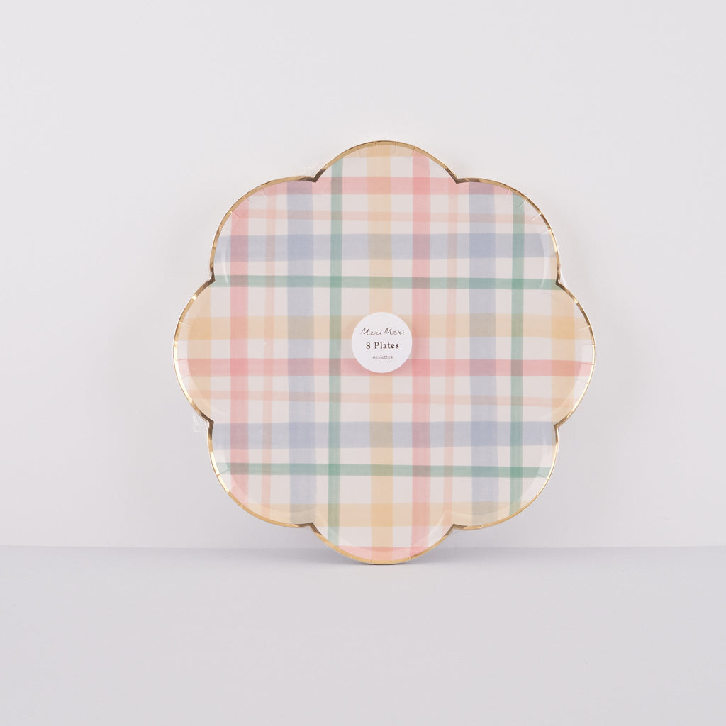 Plaid Easter Plates Large